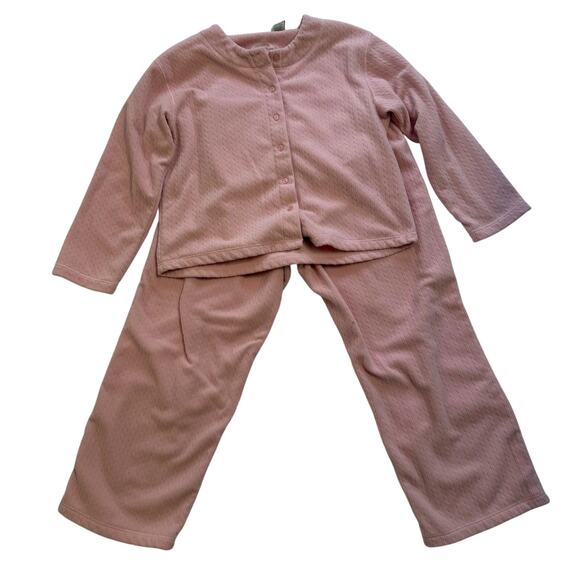 Laura Ashley Womens 2 Piece Pink Lounge Pajama Set‎ Size Large Cozy Grandmacore - Picture 1 of 6